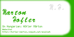 marton hofler business card